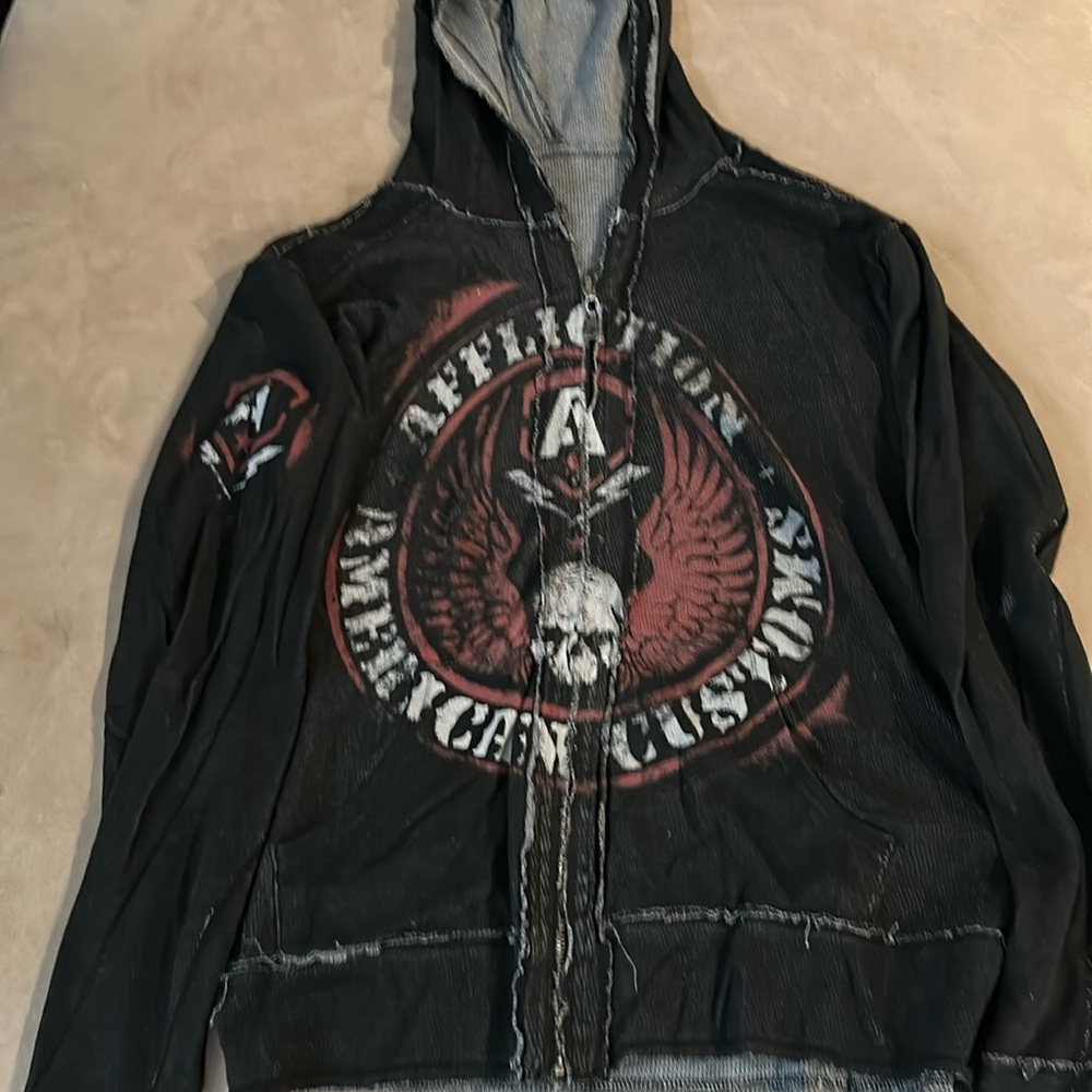 Vintage affliction zip up hoodie